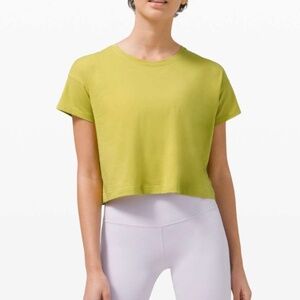 Lululemon Cates Tee Yellow Pear T-shirt Size 4 Pima Cotton